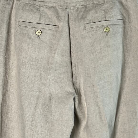 Liz Claiborne Jackie Linen Drawstring Wide Leg Trouser Pants Womens Size 4 Beige - Picture 3 of 10
